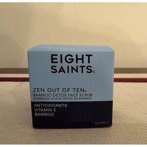Eight Saints Zen Out Of Ten Bamboo Detox Face Scrub Exfoliator 2oz NIB Sealed